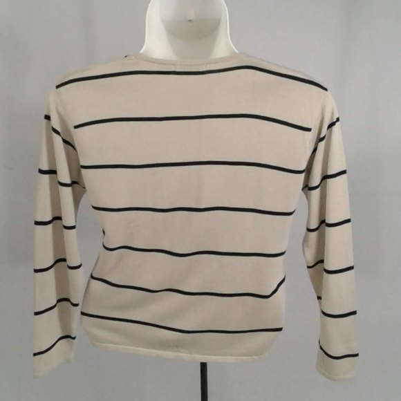 Striped cardigan Tan & Black Horizontal Striped - Picture 2 of 3